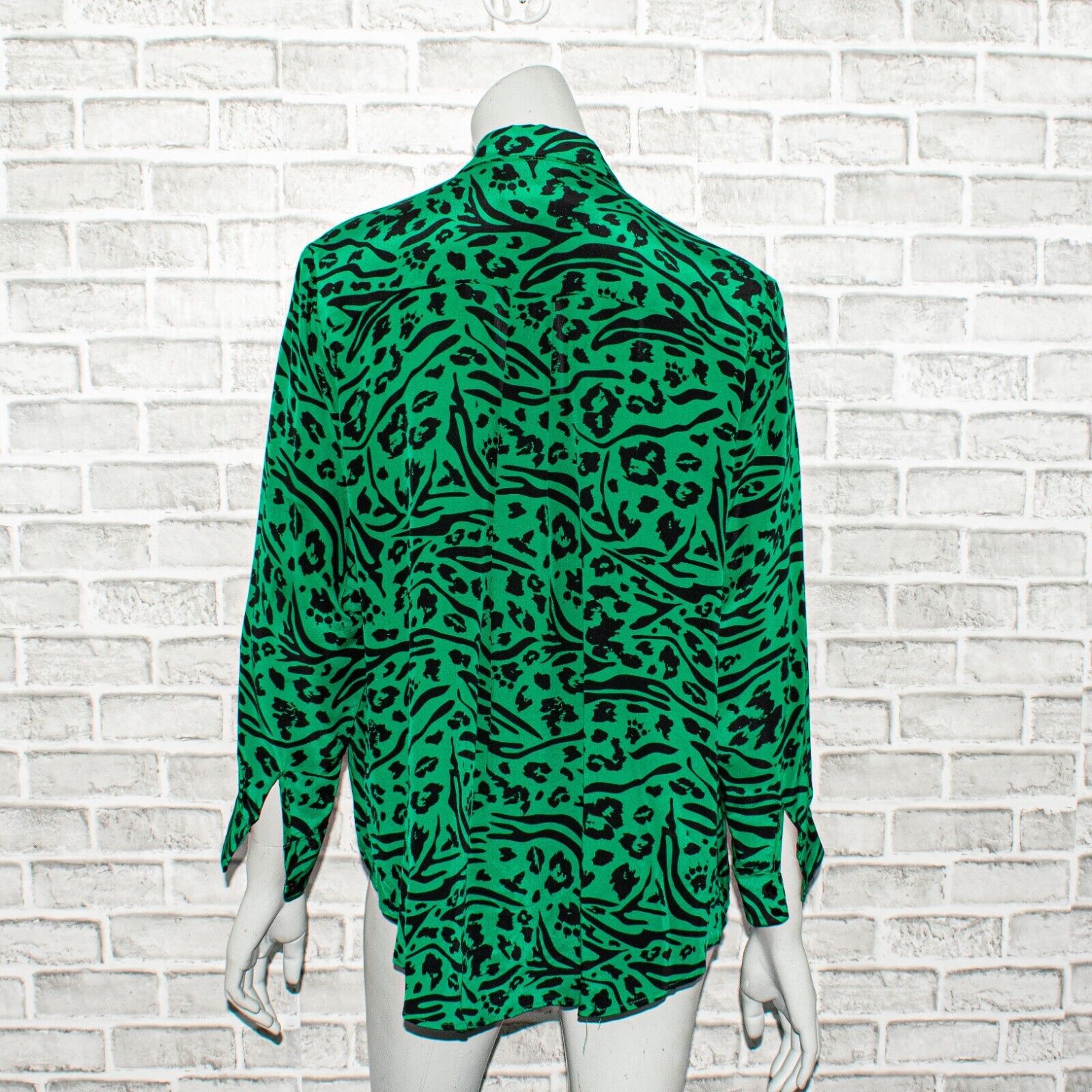 Amanda Uprichard AMANDA UPRICHARD 100% Silk Button up Shirt Green Black Size S / US 4 / IT 40 - 4 Thumbnail
