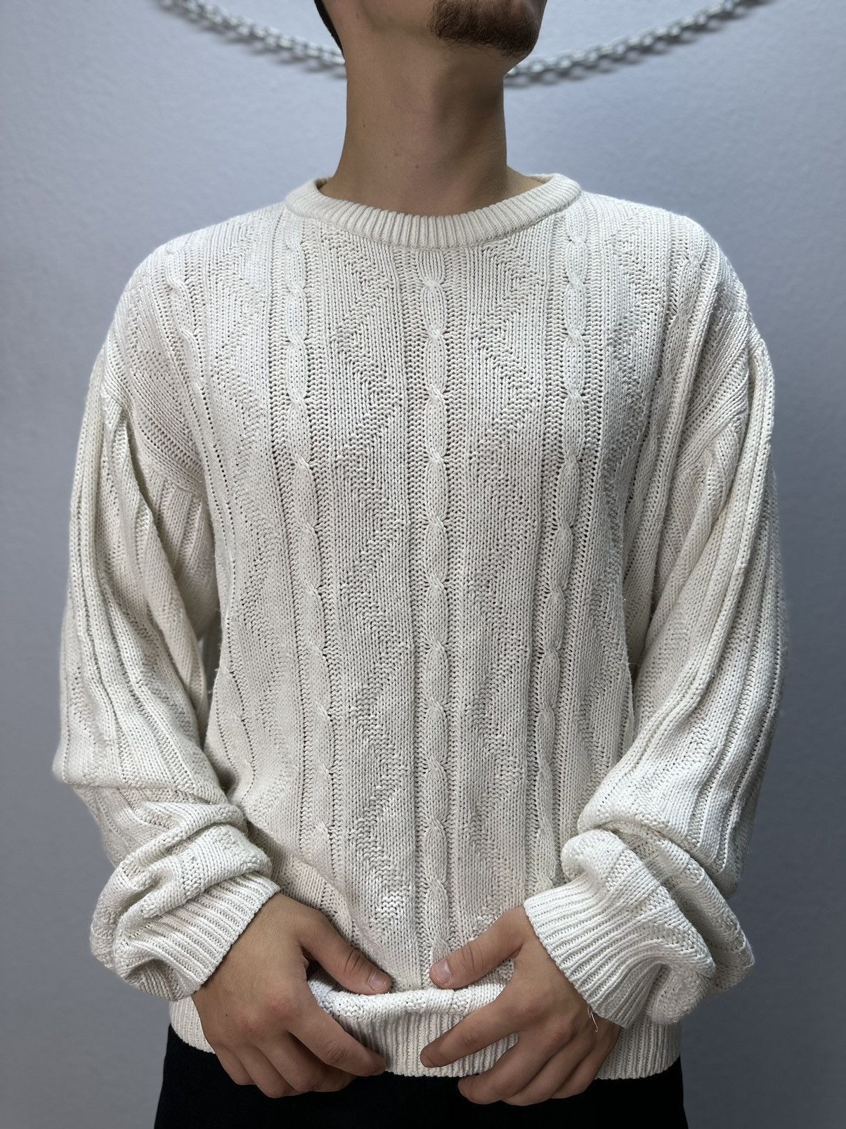 Christian Dior Monsieur × Vintage Vintage sweater Christian Dior knit stripped distressed fade Size US L / EU 52-54 / 3 - 4 Thumbnail