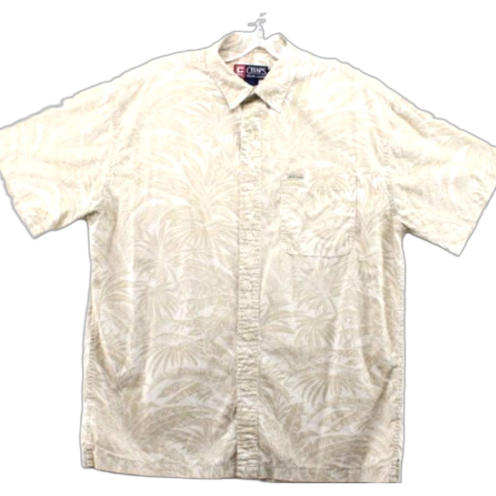 Chaps VTG Chaps Ralph Lauren Shirt Men's L Beige Hawaiian Floral Cotton Short Sleeve Size US L / EU 52-54 / 3 - 1 Thumbnail