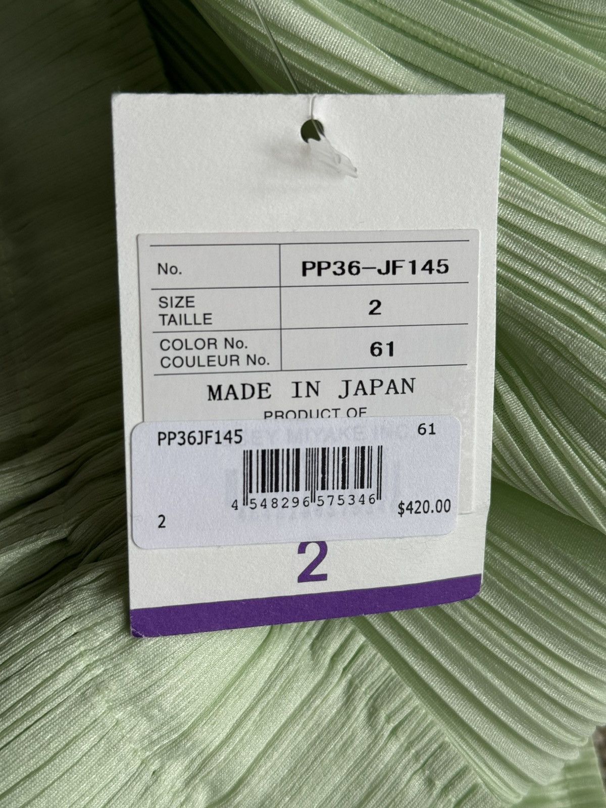 Issey Miyake × Japanese Brand × Pleats Please Issey Miyake New with tags Pleats Please Issey Miyake mint green pants 2 Size 24" / US 00 / IT 34 - 4 Thumbnail
