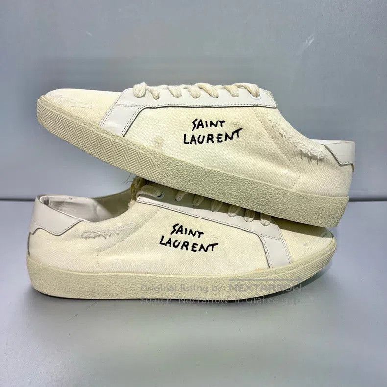 Saint Laurent Paris Saint Laurent Paris Distressed Canvas Shoes Size US 9 / EU 42 - 3 Thumbnail