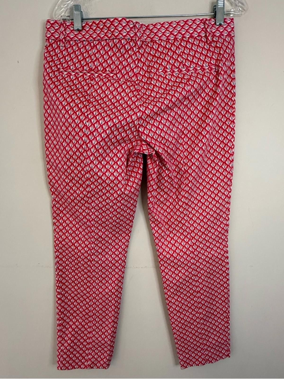 Gap Gap Slim Crop pants preppy red white blue boho pattern SZ 6 Size 28" / US 6 / IT 42 - 2 Thumbnail