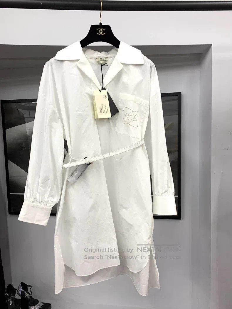 Fendi Fendi White tie shirt dress Size XS / US 0-2 / IT 36-38 - 1 Thumbnail