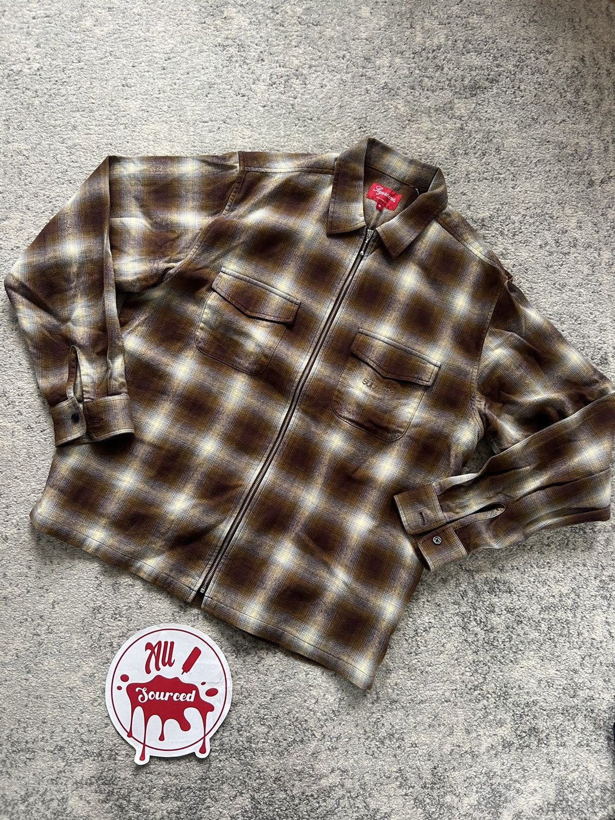 Supreme Supreme FW22 Shadow Plaid Zip Shirt Size US M / EU 48-50 / 2 - 1 Thumbnail