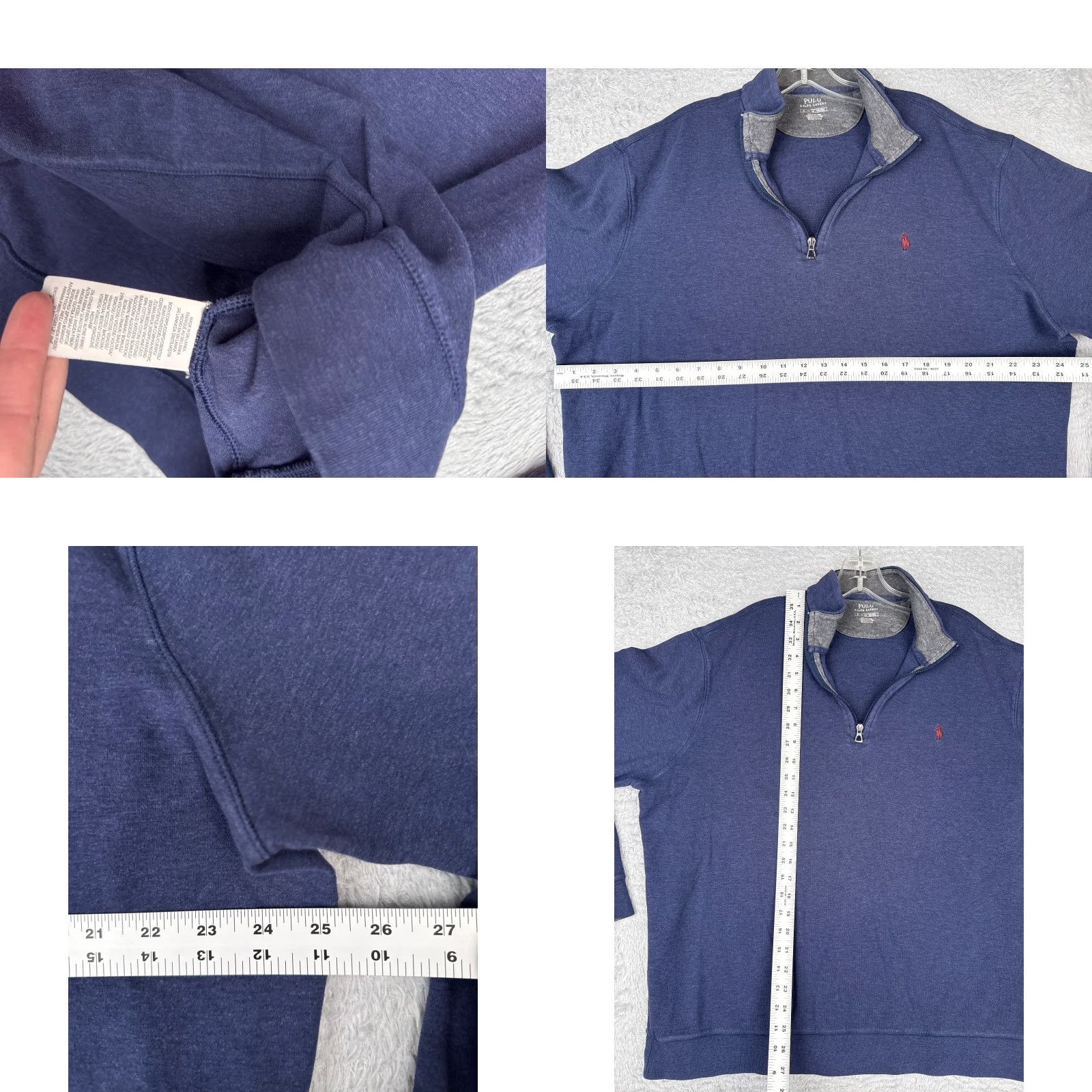 Polo Ralph Lauren Polo Ralph Lauren Sweater Adult XL Blue 1/4 Zip Mock Neck Cotton Blend Embroidered Logo Pullover Mens Size US XL / EU 56 / 4 - 8 Thumbnail