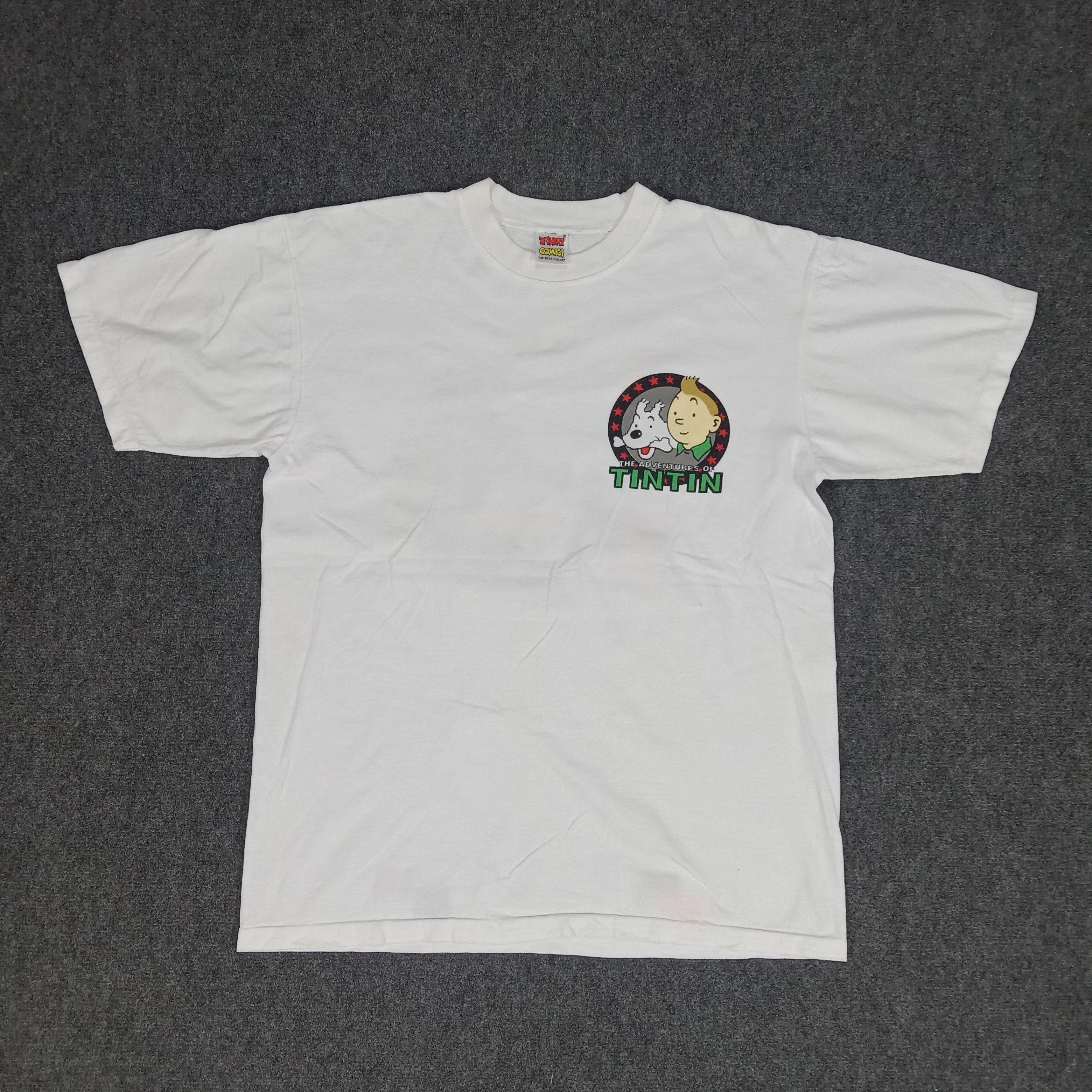 Vintage The Adventure of Tintin & Snowy Cartoon Tshirt Size US L / EU 52-54 / 3 - 3 Thumbnail
