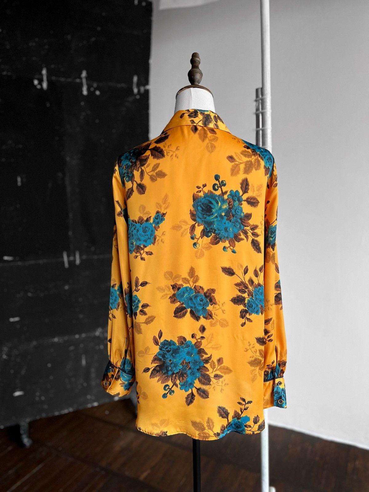 Designer × Zara Zara Women Floral Long Sleeve Blouse Yellow/Blue Lightweight Size S / US 4 / IT 40 - 3 Thumbnail
