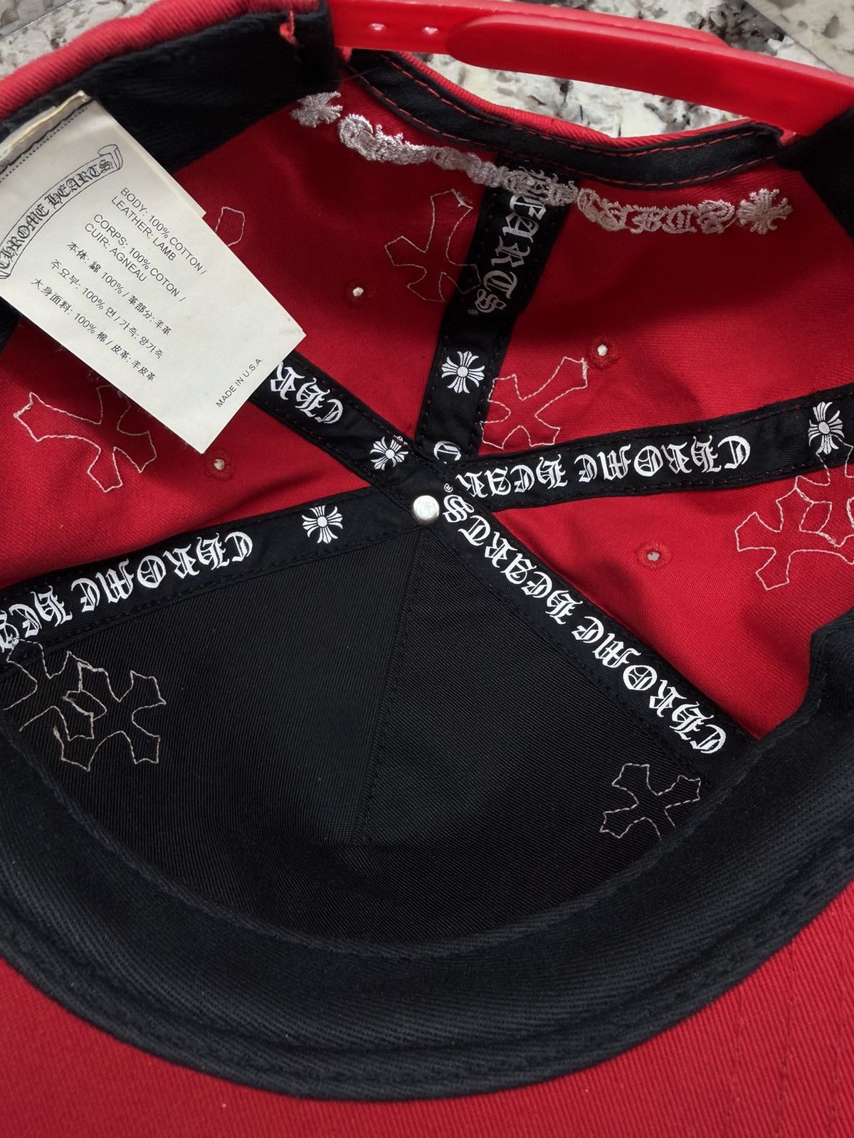 Chrome Hearts Chrome Hearts Cross Patch Hat Red White Baseball Cap Size ONE SIZE - 10 Thumbnail