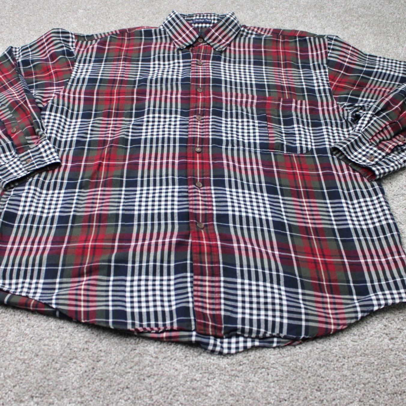 Gant GANT Shirt Mens Large Red Plaid Heritage Twill Long Sleeve Button-Up Cotton/Polyester Birthday 90s Mens Size US L / EU 52-54 / 3 - 3 Thumbnail
