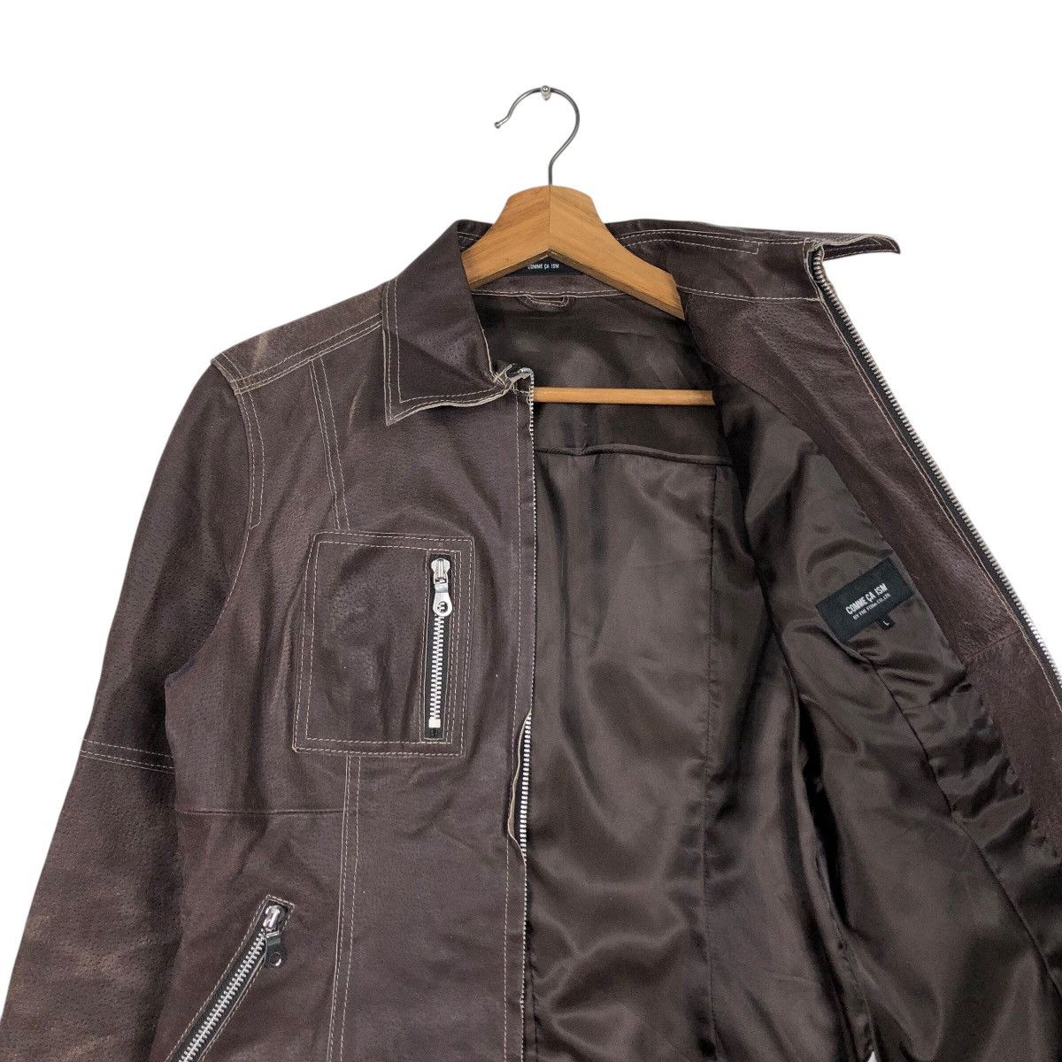📌Vintage Biker Leather Jacket Comme Ca Ism Bondage Design