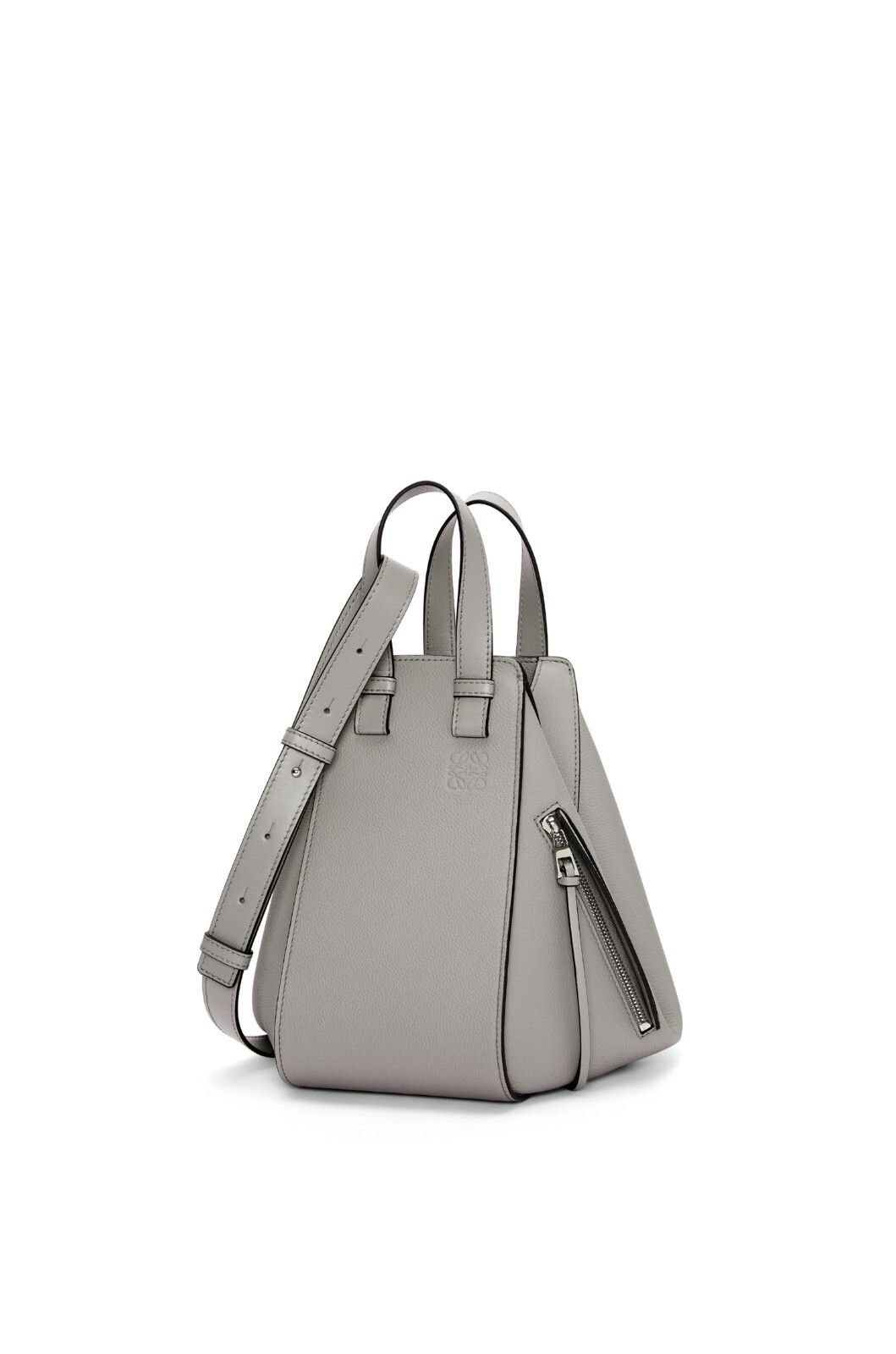 LOEWE Hammock Small Pearl Grey Grained Leather Handbag
