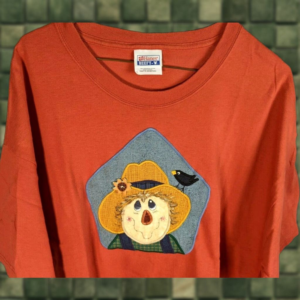 Hanes Hanes Beefy Adult XL 46-48 Cotton Fall Autumn Halloween Scarecrow T-Shirt KP21 Shirt Men XL Orange Halloween Fall/Autumn Mens Size US XL / EU 56 / 4 - 1 Thumbnail