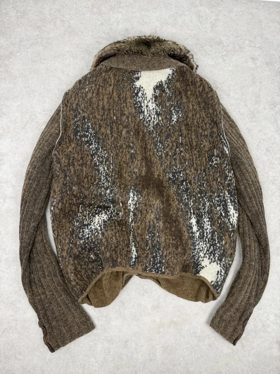 Roberto Cavalli 2000s Roberto Cavalli Brown Wool Mohair Fur Collar Light Jacket Size US XL / EU 56 / 4 - 2 Thumbnail