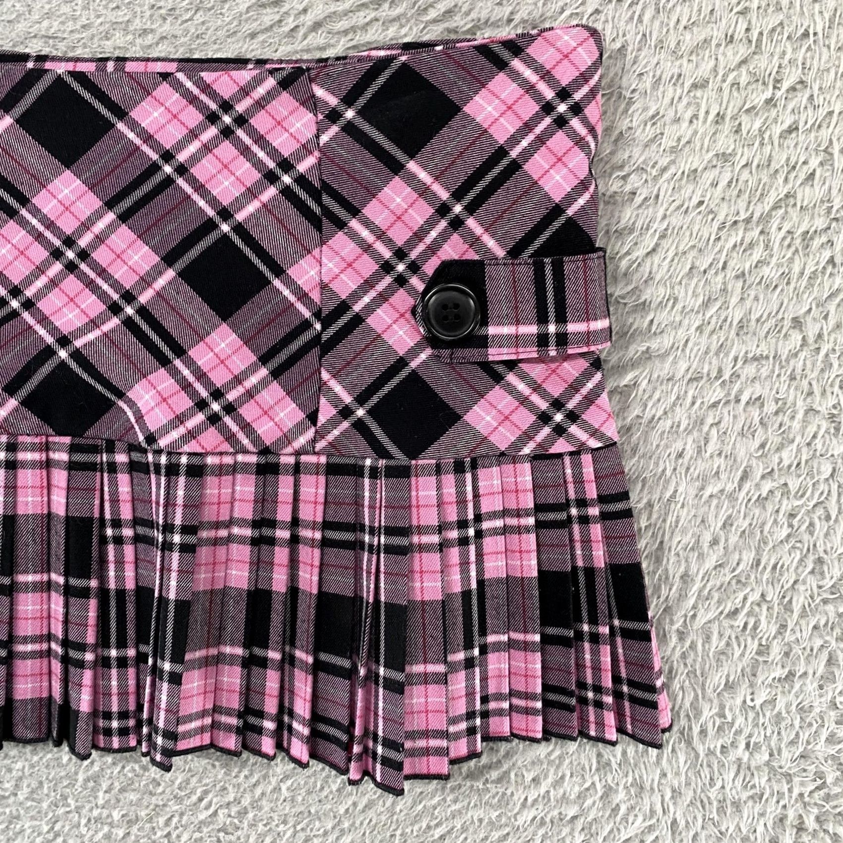 Vintage VTG Twenty One Plaid Mini Skirt Size S Juniors Pink Low Rise Pleated Short Skirt Y2K Emo Punk Size 28" / US 6 / IT 42 - 7 Thumbnail