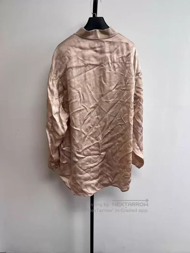 Other Balenciaga Collar Full Print Alphabet Long Sleeve Loose Sh Size XS / US 0-2 / IT 36-38 - 2 Thumbnail