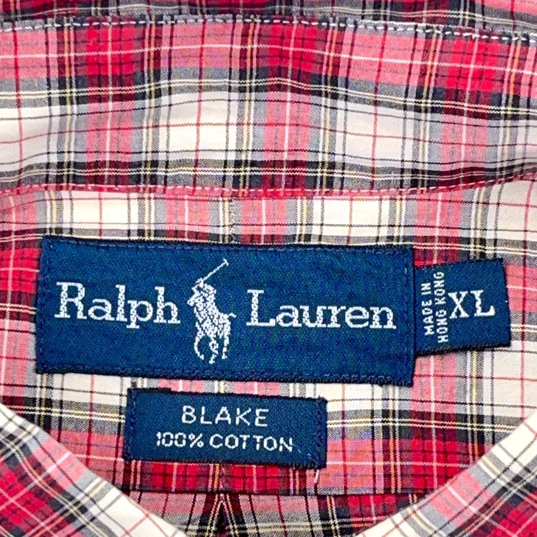 Ralph Lauren Ralph Lauren Shirt Men XL Red Plaid Button-Up Blake Poplin Dress Blue Pony A57 Size 46R - 3 Thumbnail
