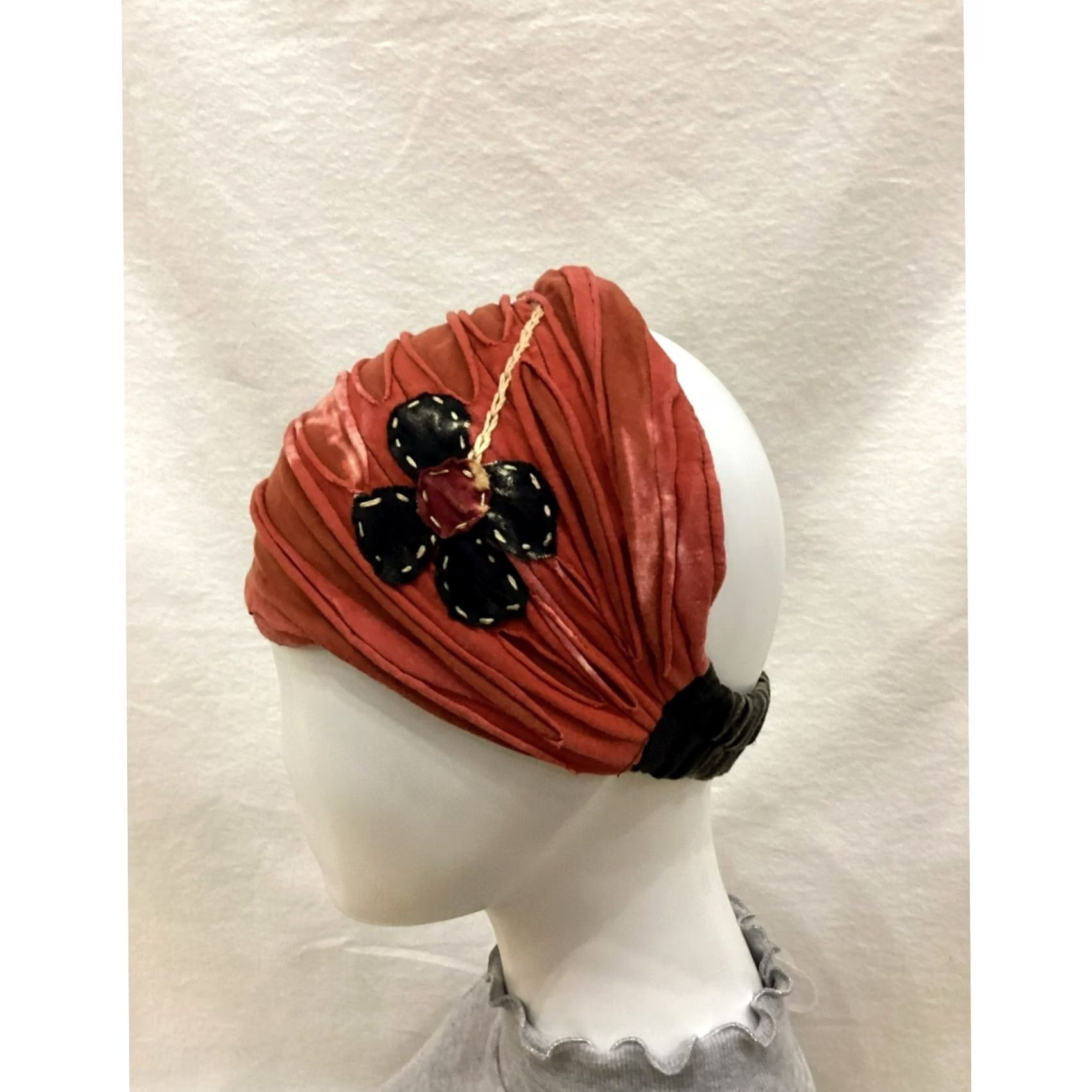 Vintage VINTAGE Hippie Headband Brick Red Women OSFM Womens Headband - 3569 Boho Scrunch Back Like New Size ONE SIZE - 4 Thumbnail