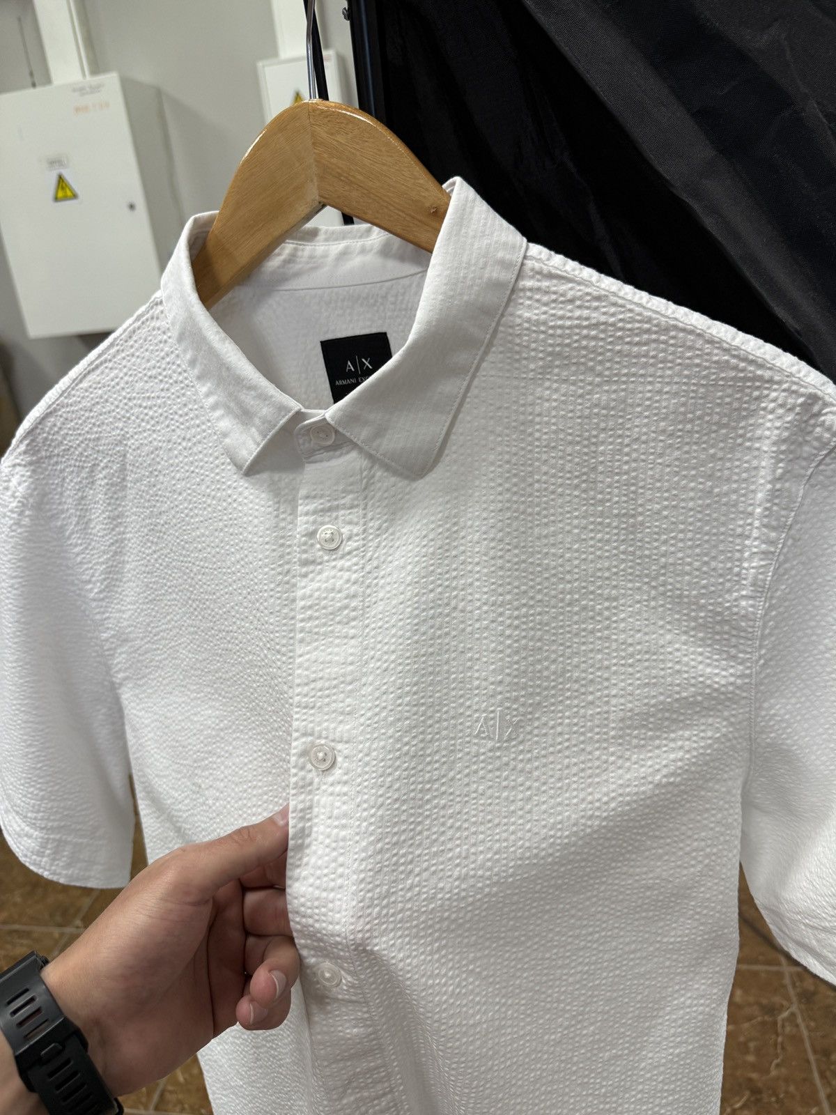 Armani Exchange 🇮🇹 A|X Armani Exchange Luxury Regular Fit Textured Shirt Rare Size US L / EU 52-54 / 3 - 1 Thumbnail