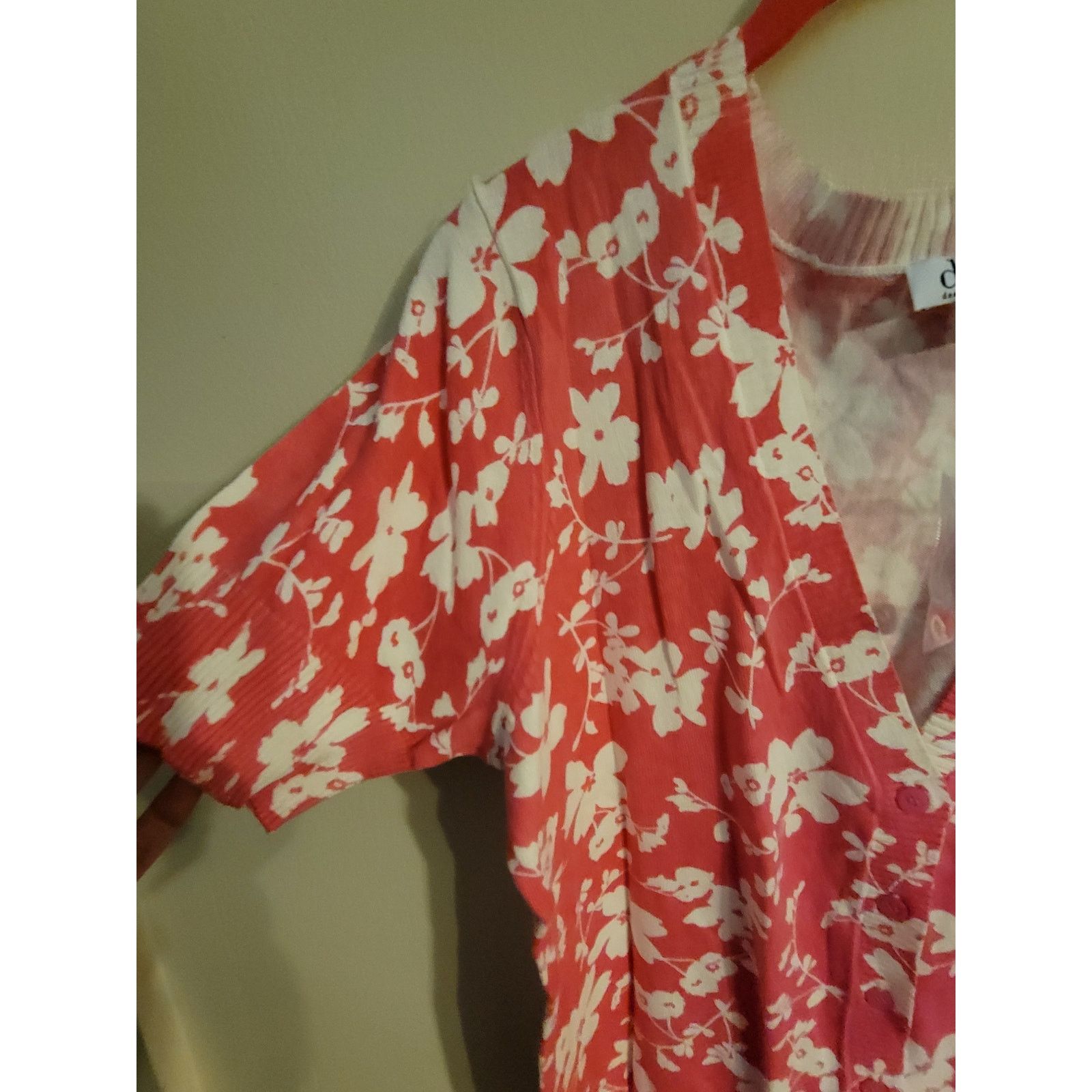 Denim & Co. Denim & Company Pink Flowered Cardigan L Size L / US 10 / IT 46 - 4 Thumbnail