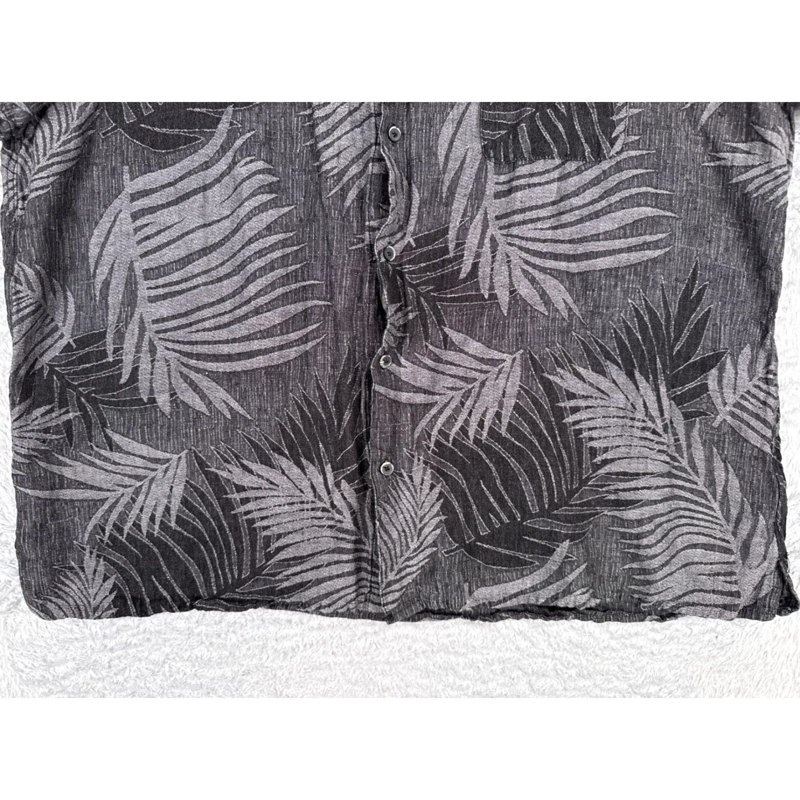 Tasso Elba Tasso Elba Shirt Adult 2XL Gray Floral Palm Leaf Button Up Silk Blend Size US XXL / EU 58 / 5 - 5 Thumbnail