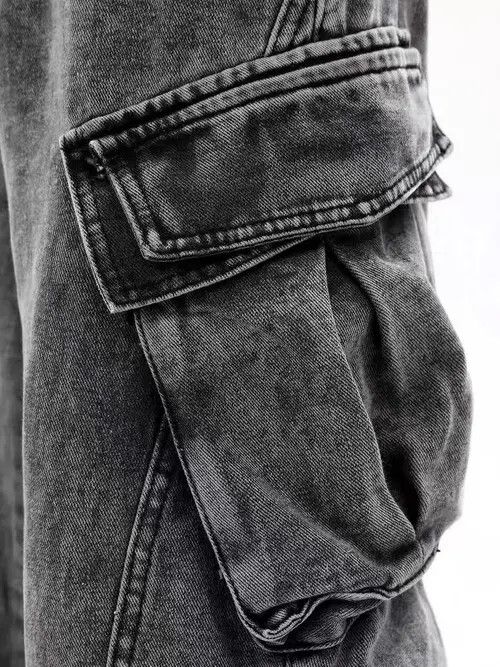 Japanese Brand × Jean Retro washed distressed stacked cargo jeans Size US 32 / EU 48 - 3 Thumbnail
