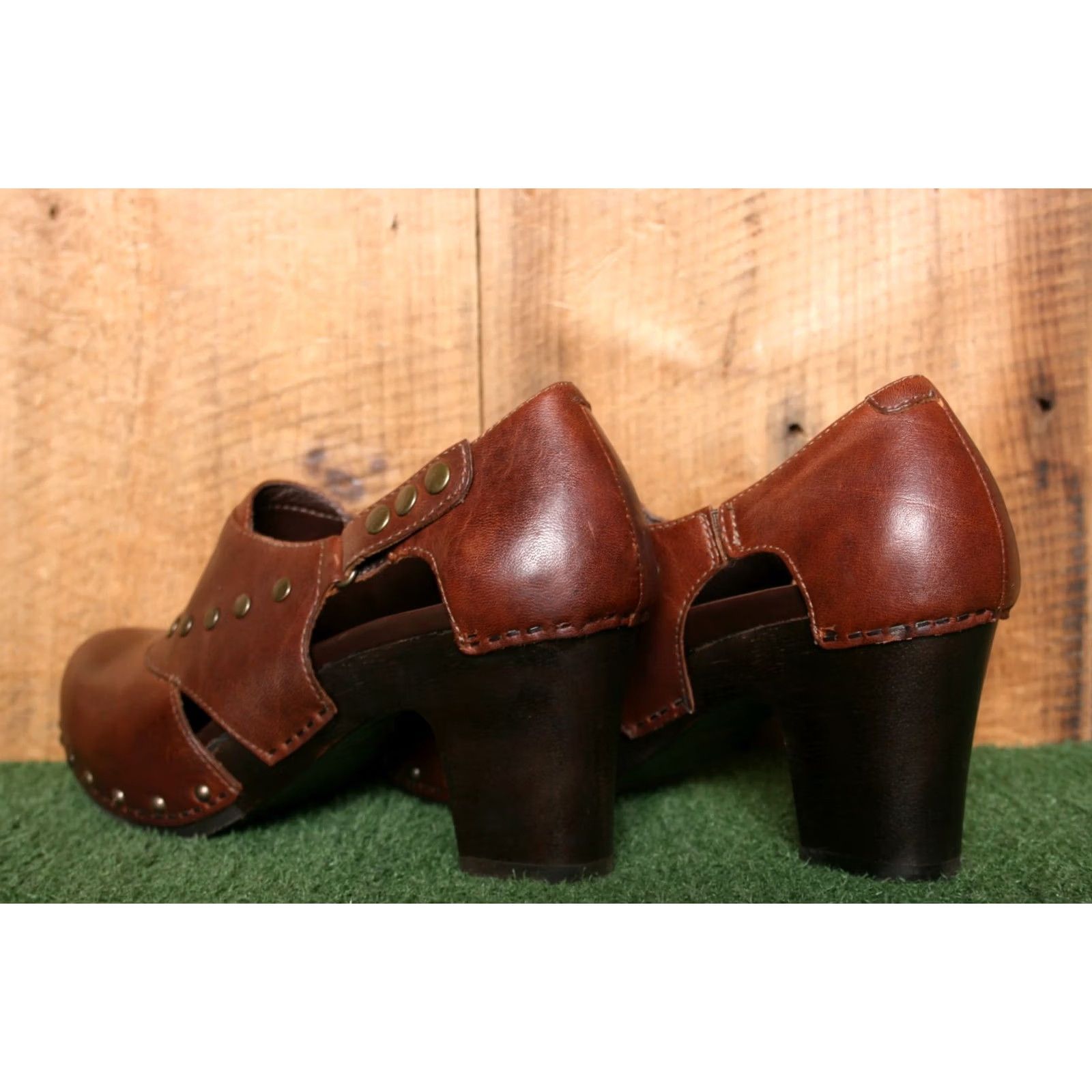Dansko VINTAGE Dansko Ryder Clog Brown Leather 3" Heel Women's US 10.5 EUR 41 Shoes Size US 11 / IT 41 - 3 Thumbnail