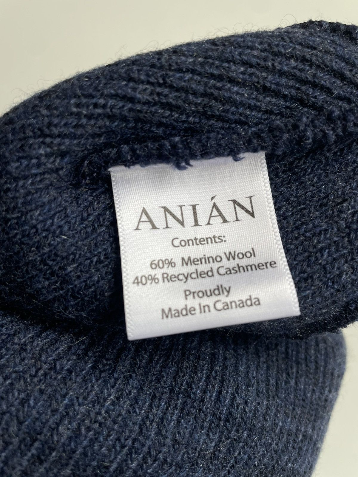 Other Anian Recycled Cashmere/ Merino Beanie NAVY Size ONE SIZE - 3 Thumbnail