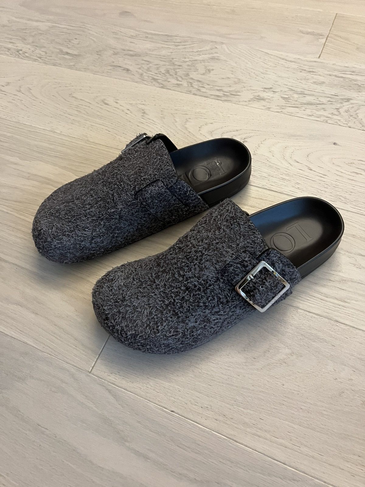 Loewe Loewe Ease Brushed Suede Buckle Dad’s Slipper Mules Size US 11 / EU 44 - 1 Thumbnail