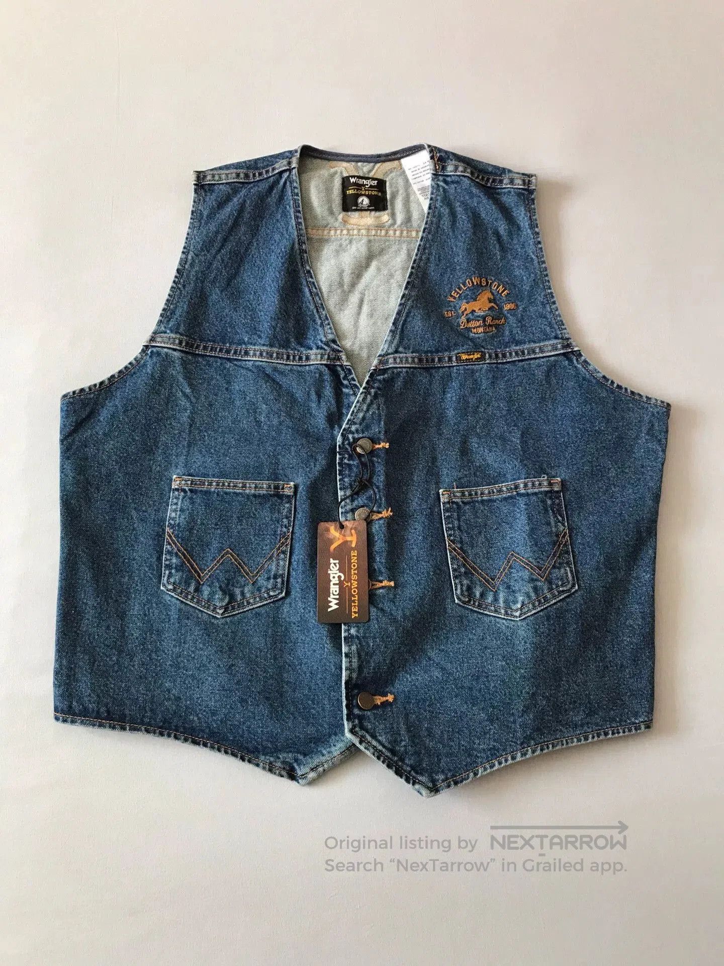 Wrangler Wrangler x Yellowstone Western Denim Vest. Size US XL / EU 56 / 4 - 1 Thumbnail