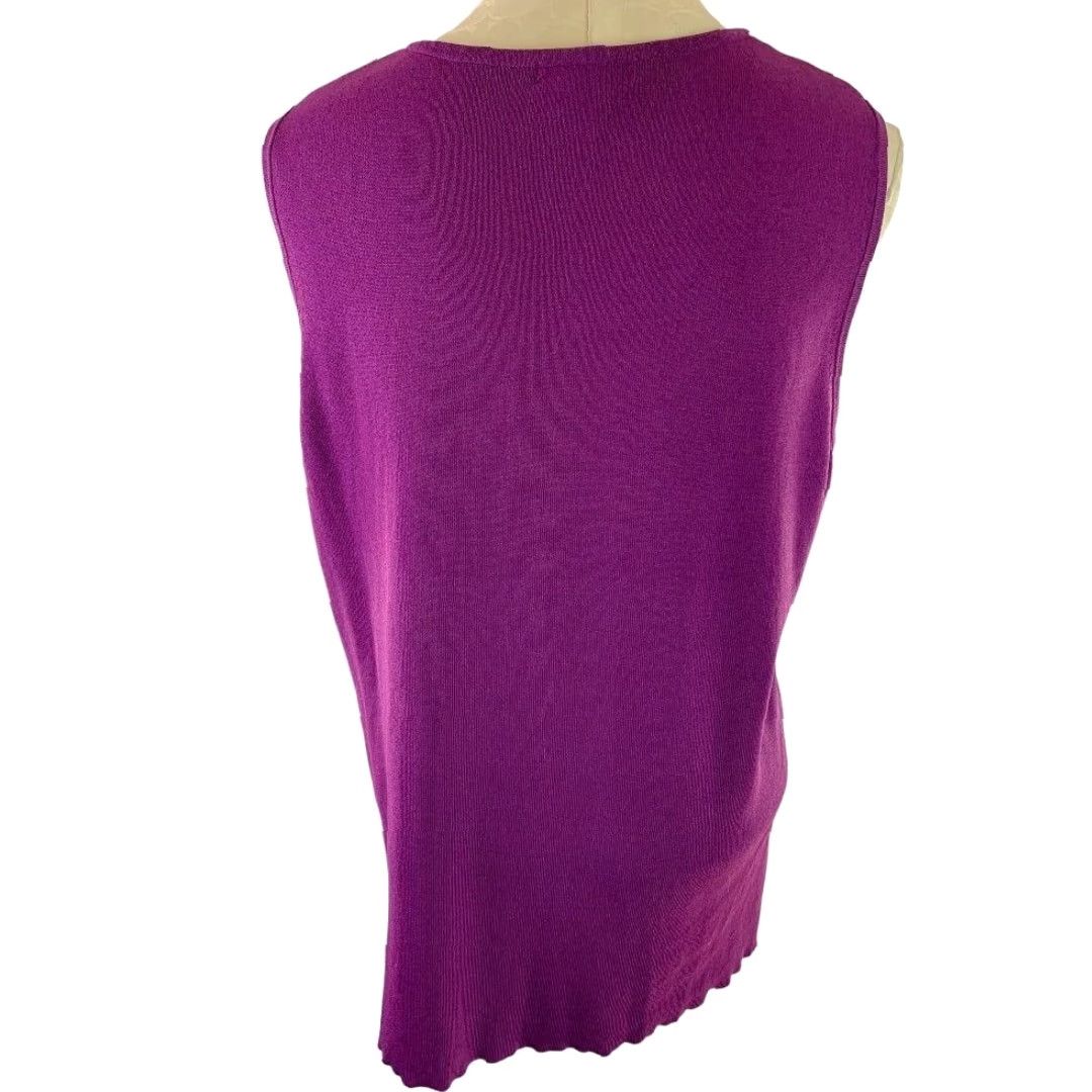 Vintage VINTAGE Dressbarn Women Purple Sleeveless Pullover Sweater Shell 18/20 Plus Size Adult Ladies Size XXL / US 16-18 / IT 52-54 - 5 Thumbnail
