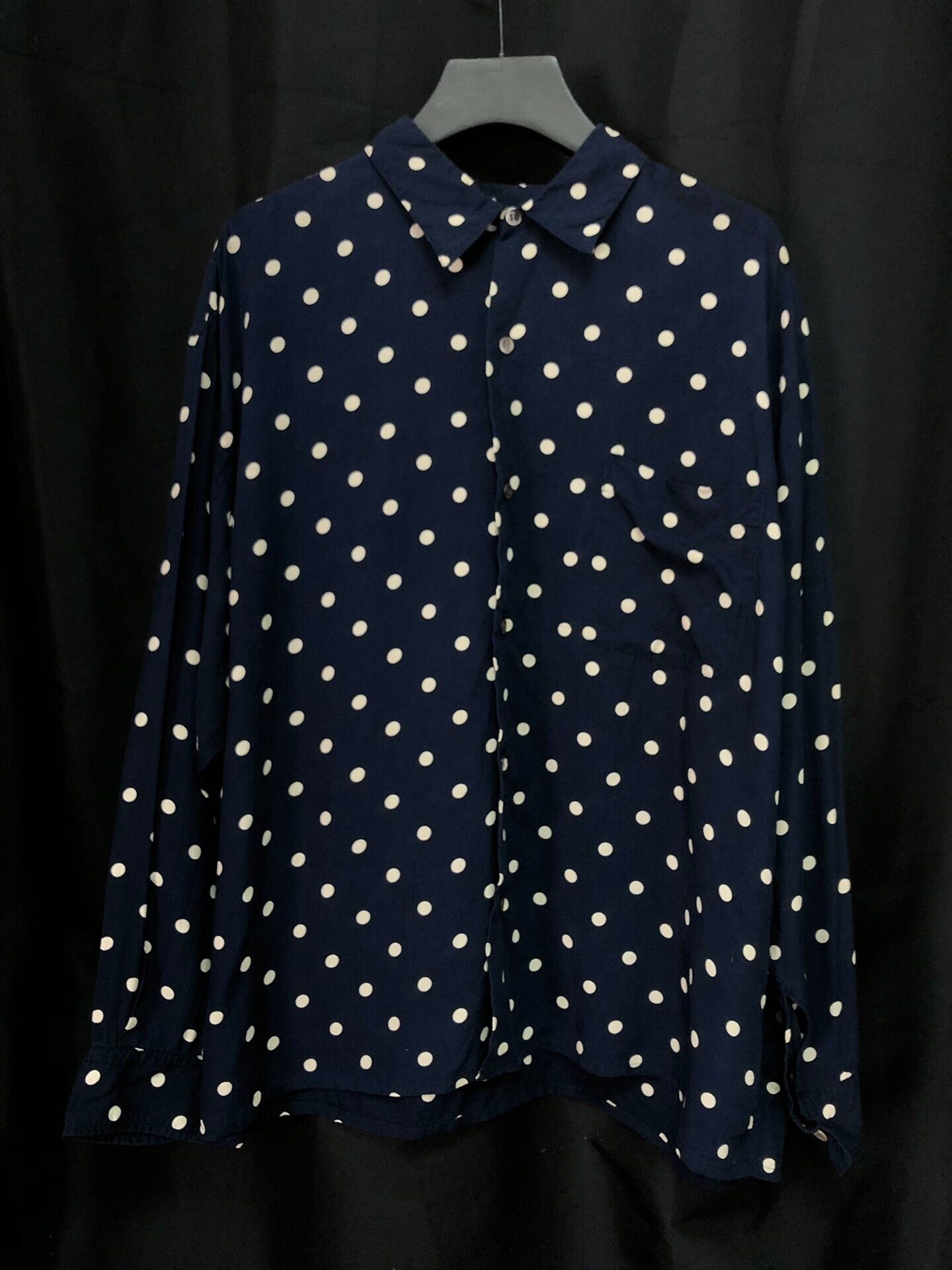 Comme des Garcons navy polka dot long sleeve shirt Size US L / EU 52-54 / 3 - 1 Thumbnail