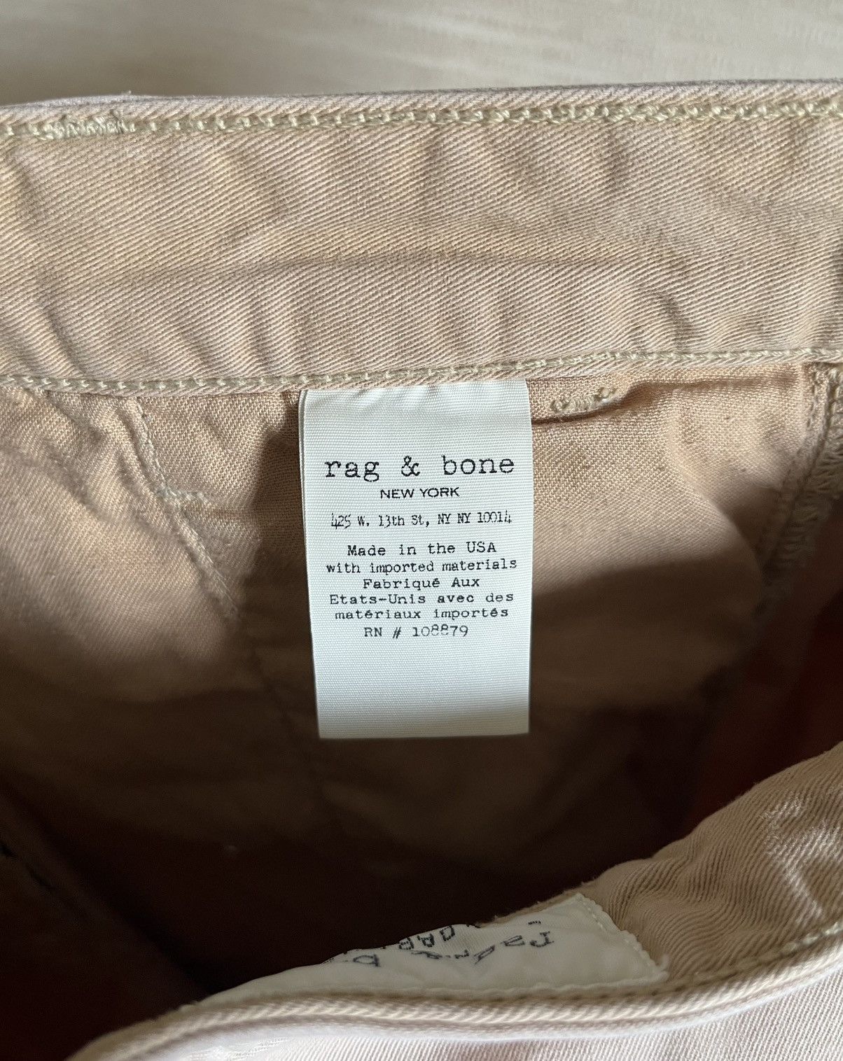 Rag & Bone Rag & Bone New York Made In USA Beige Pants Jeans Size US 31 - 9 Thumbnail