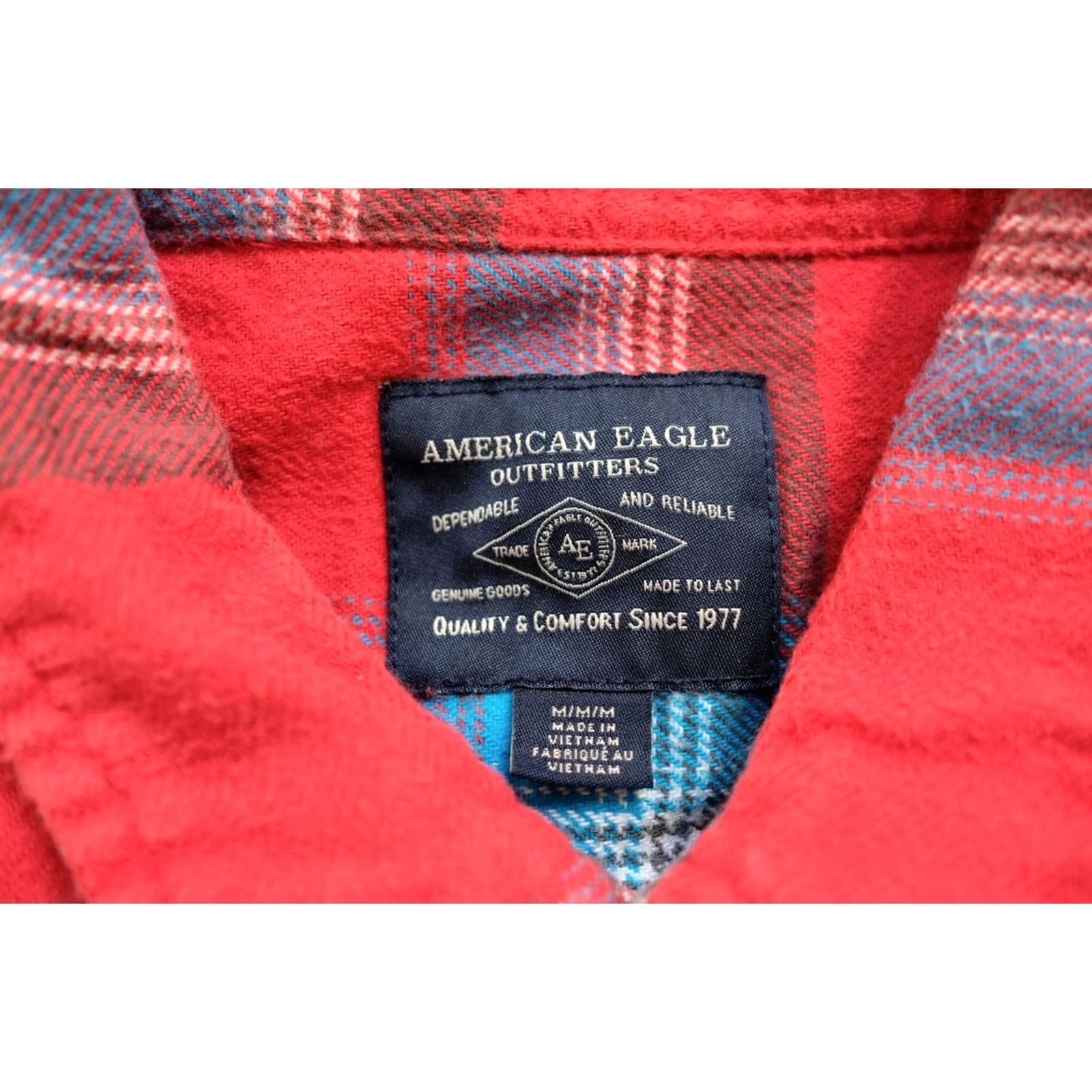 Vintage VINTAGE American Eagle Shirt Plaid Flannel Red 90s Button-Down Cotton M Mens Size US M / EU 48-50 / 2 - 5 Thumbnail