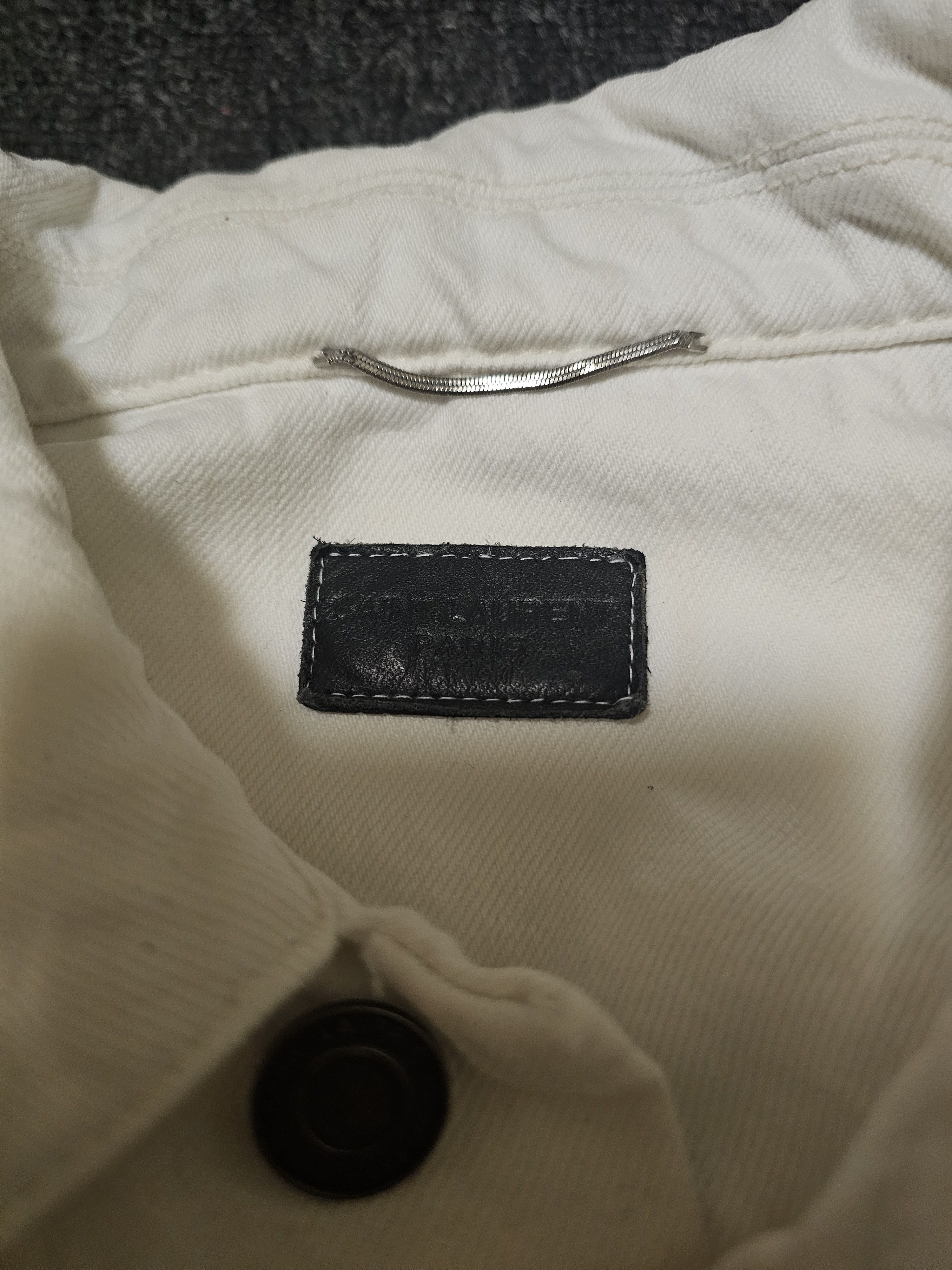Saint Laurent Paris Saint Laurent Women's Beige Denim Jacket Size M Size M / US 6-8 / IT 42-44 - 4 Thumbnail