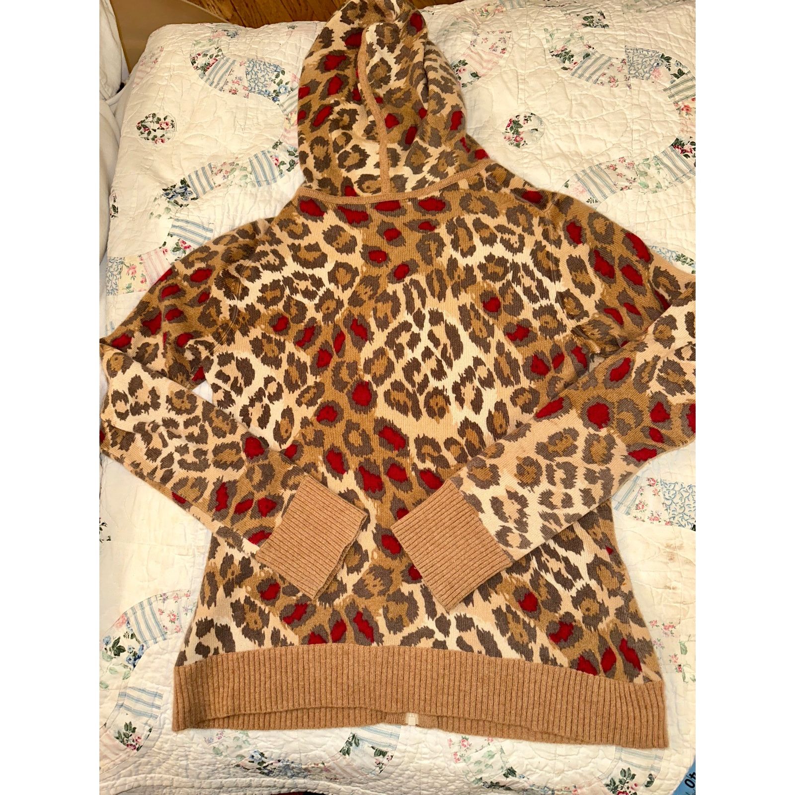 Vintage VINTAGE ANIMAL PRINT LEOPARD CASHMERE HOODIE CARDIGAN Size S / US 4 / IT 40 - 5 Thumbnail