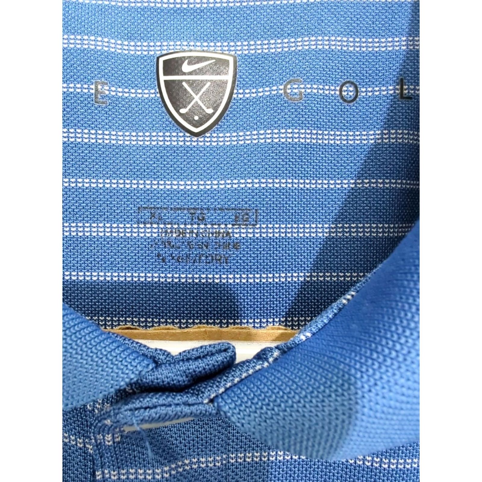 Nike NIKE GOLF Polo Shirt Short Sleeve Men XL Blue Striped Swoosh Golf Performance Moisture Wicking Breathable Embroidered Logo adidas? Size US XL / EU 56 / 4 - 3 Thumbnail
