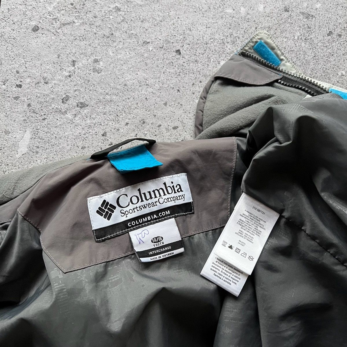 Columbia Columbia Omni-Tech Youth Full Zip Hooded Jacket Waterproof Size US XS / EU 42 / 0 - 10 Thumbnail