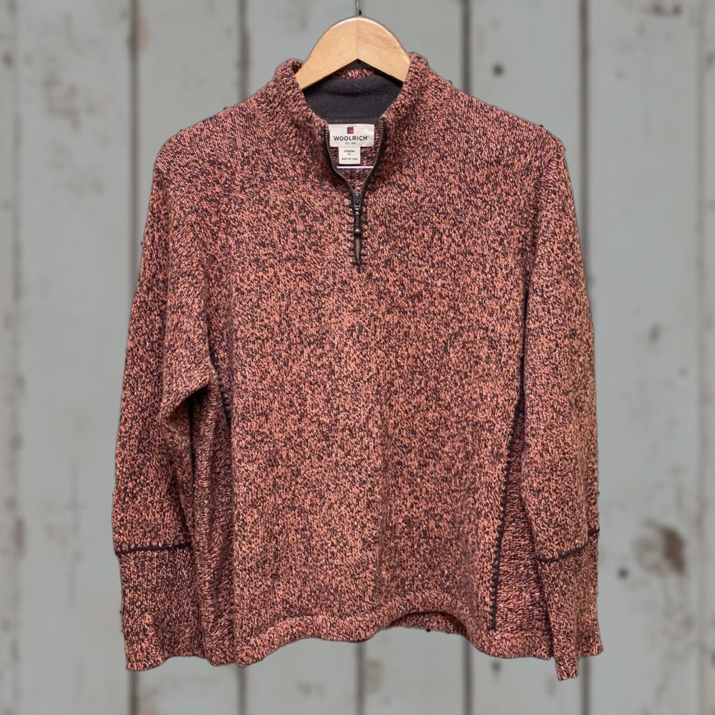 Vintage VINTAGE Woolrich Sweater 1/4 Zip XL Women Red Pullover Wool Heather Amberglow 15% Wool Ladies Size XL / US 12-14 / IT 48-50 - 1 Thumbnail