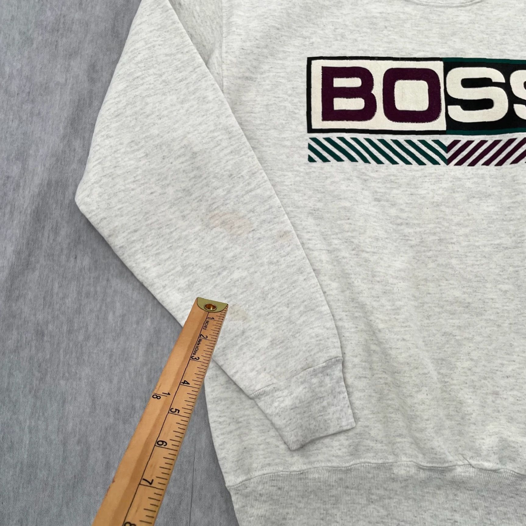 Vintage VINTAGE Boss Sweater Logo Gray Crew Neck Long Sleeve Pullover Mens L CD? Size US L / EU 52-54 / 3 - 6 Thumbnail