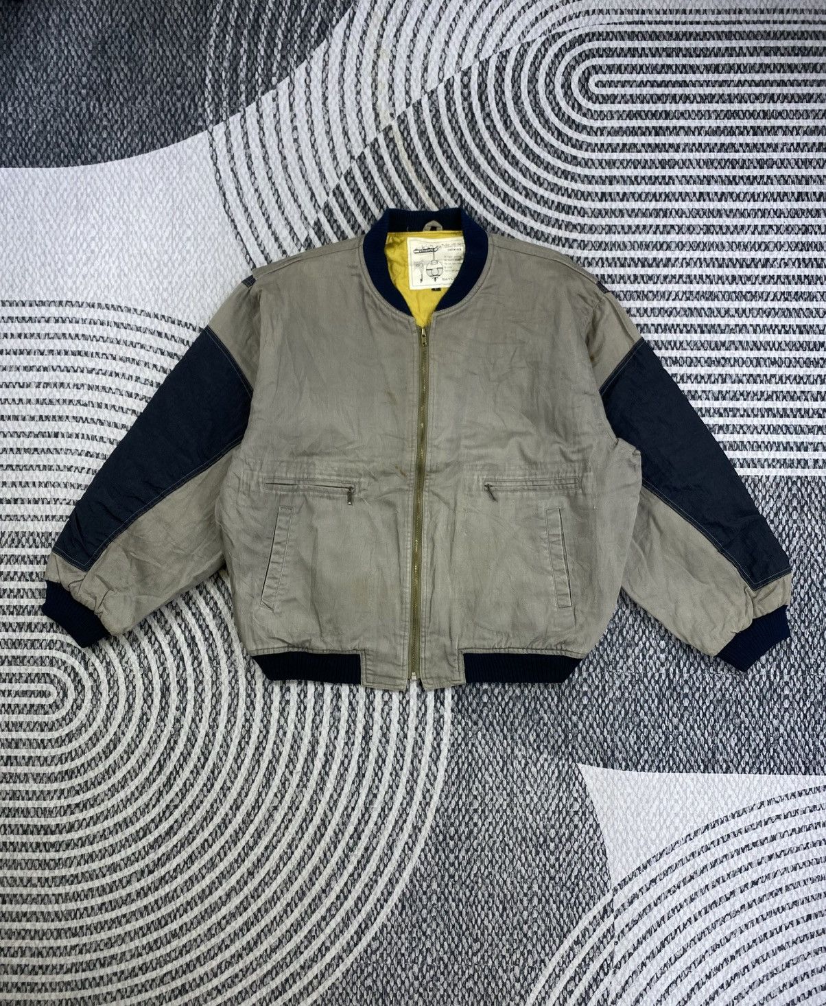 Japanese Brand Vintage 1990s BAYLEAF Utility Zipper Bomber Jacket Size US XL / EU 56 / 4 - 2 Thumbnail