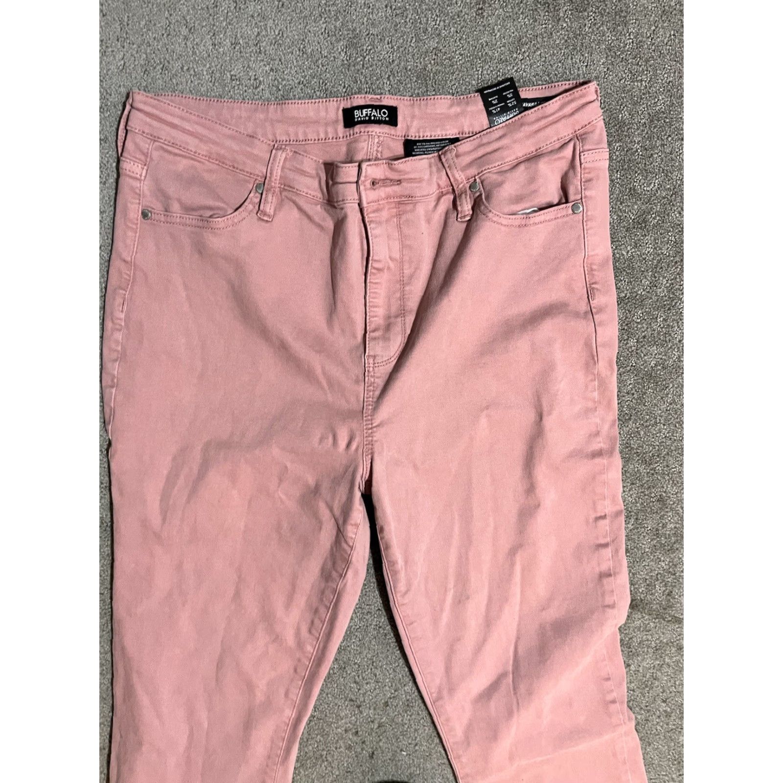 Buffalo David Bitton Buffalo by David Bitton Womens Jeans Pant 14/34 Pink Havana High Rise Denim Straight 27in Inseam Regular Stretch Pocket Logo button Size 36" / US 14 / IT 50 - 2 Thumbnail