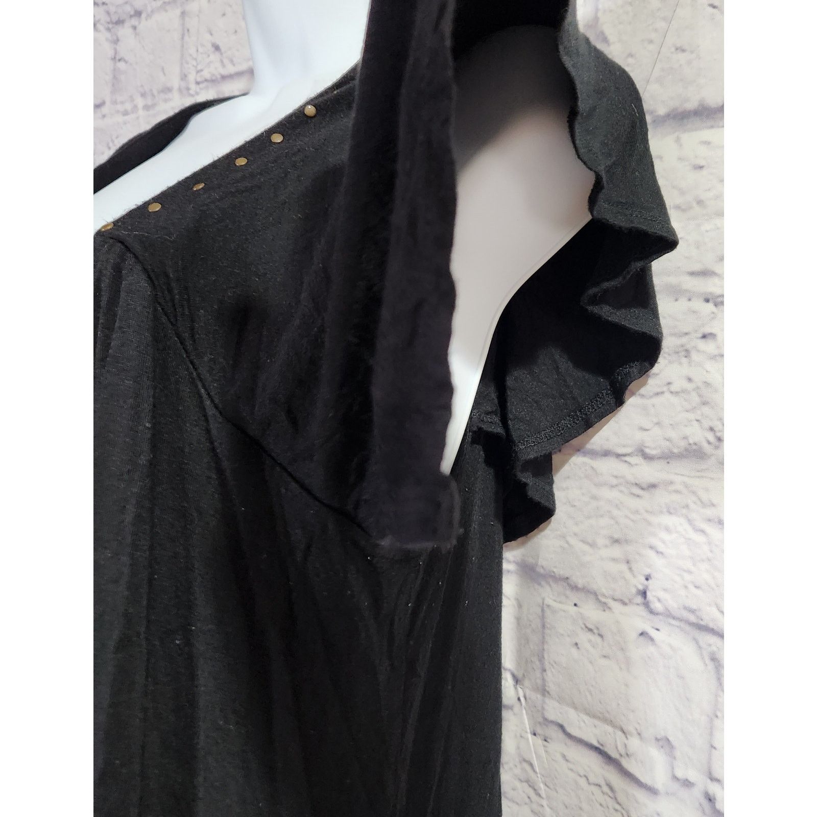 Other Uniform JPR Black Pleated Stud Bodice Cap Flutter Sleeves M Size M / US 6-8 / IT 42-44 - 3 Thumbnail