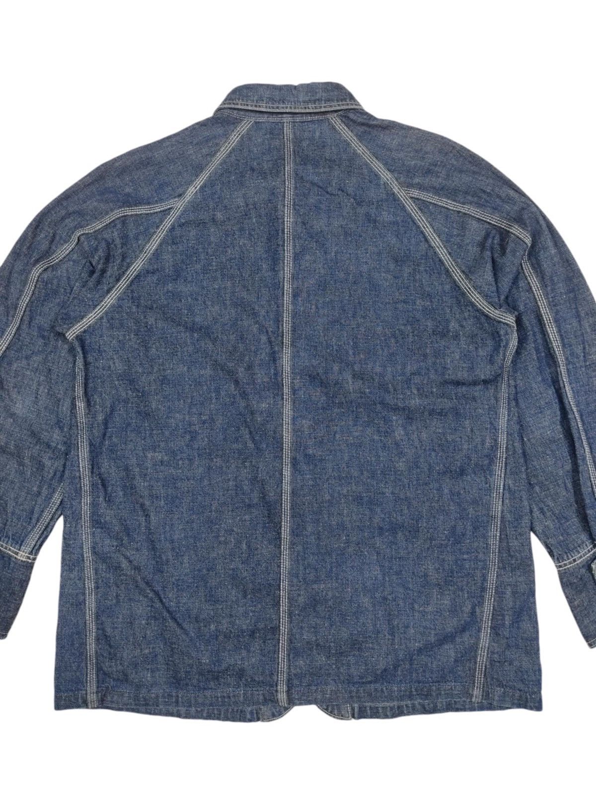 Big John × Vintage RARE Vintage BIG JOHN Denim Cactus Indigo Caverall Jacket Size US L / EU 52-54 / 3 - 12 Thumbnail