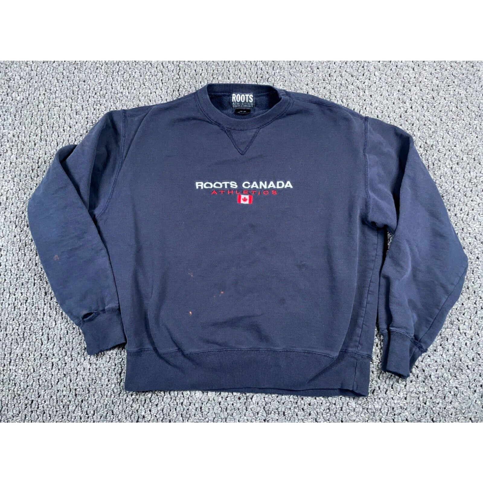 Roots Roots Canada Athletics Distressed Sweatshirt Adult Medium Blue Crewneck Grailed
