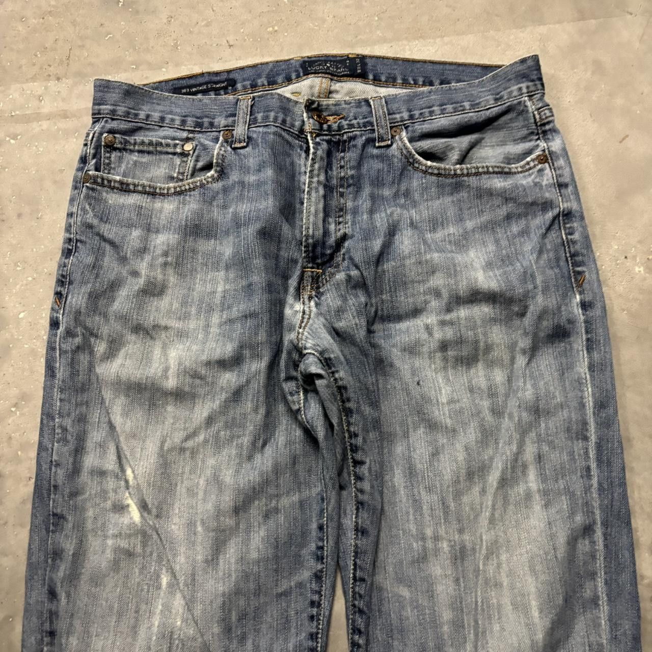 Japanese Brand × Vintage Crazy Vintage Y2K/2000s Grunge Faded Wash Distressed Denim Jeans! Size US 32 / EU 48 - 5 Thumbnail