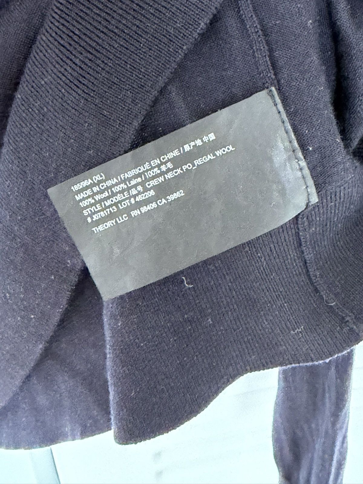 Theory Theory Navy Merino Wool Crewneck Sweater (Fits L) Size US XL / EU 56 / 4 - 5 Thumbnail