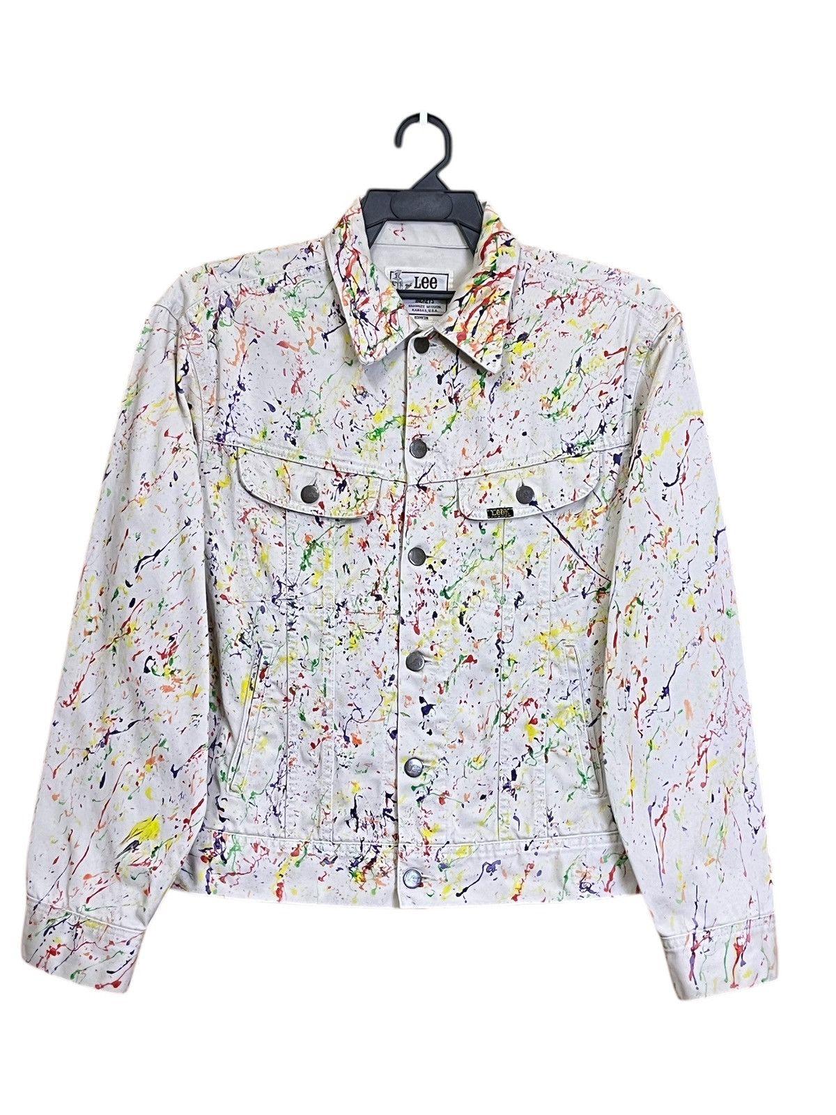 Japanese Brand VINTAGE EDWIN X LEE CUSTOM PAINT SPLATTER TRUCKER JACKET Size US L / EU 52-54 / 3 - 1 Thumbnail
