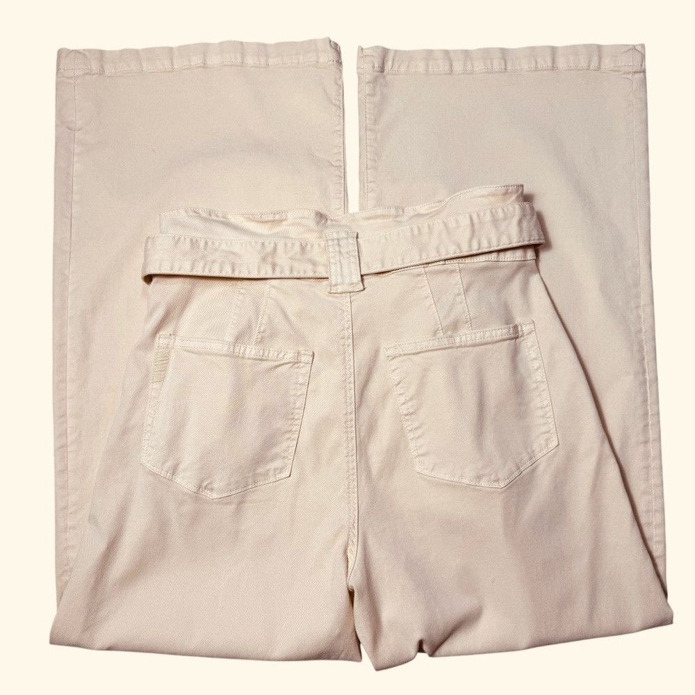 Paige NWT New $249 Paige Harper Paperbag Waist Wide Leg Blonde Sa Size 30" / US 8 / IT 44 - 4 Thumbnail