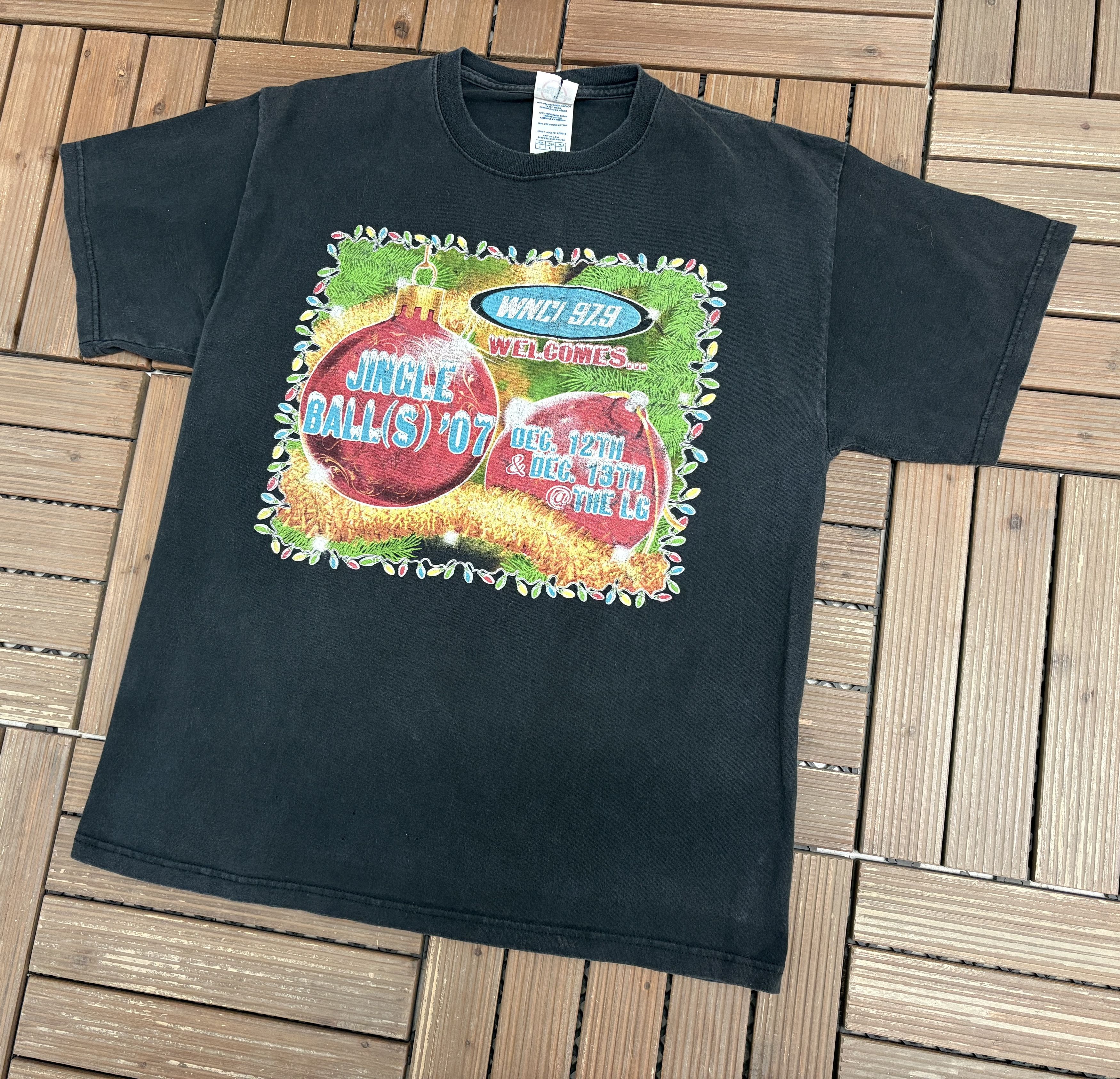 Vintage WNCI 97.9 Jingle Ball(s) '07 Vintage Black T-Shirt Tee Size US L / EU 52-54 / 3 - 3 Thumbnail