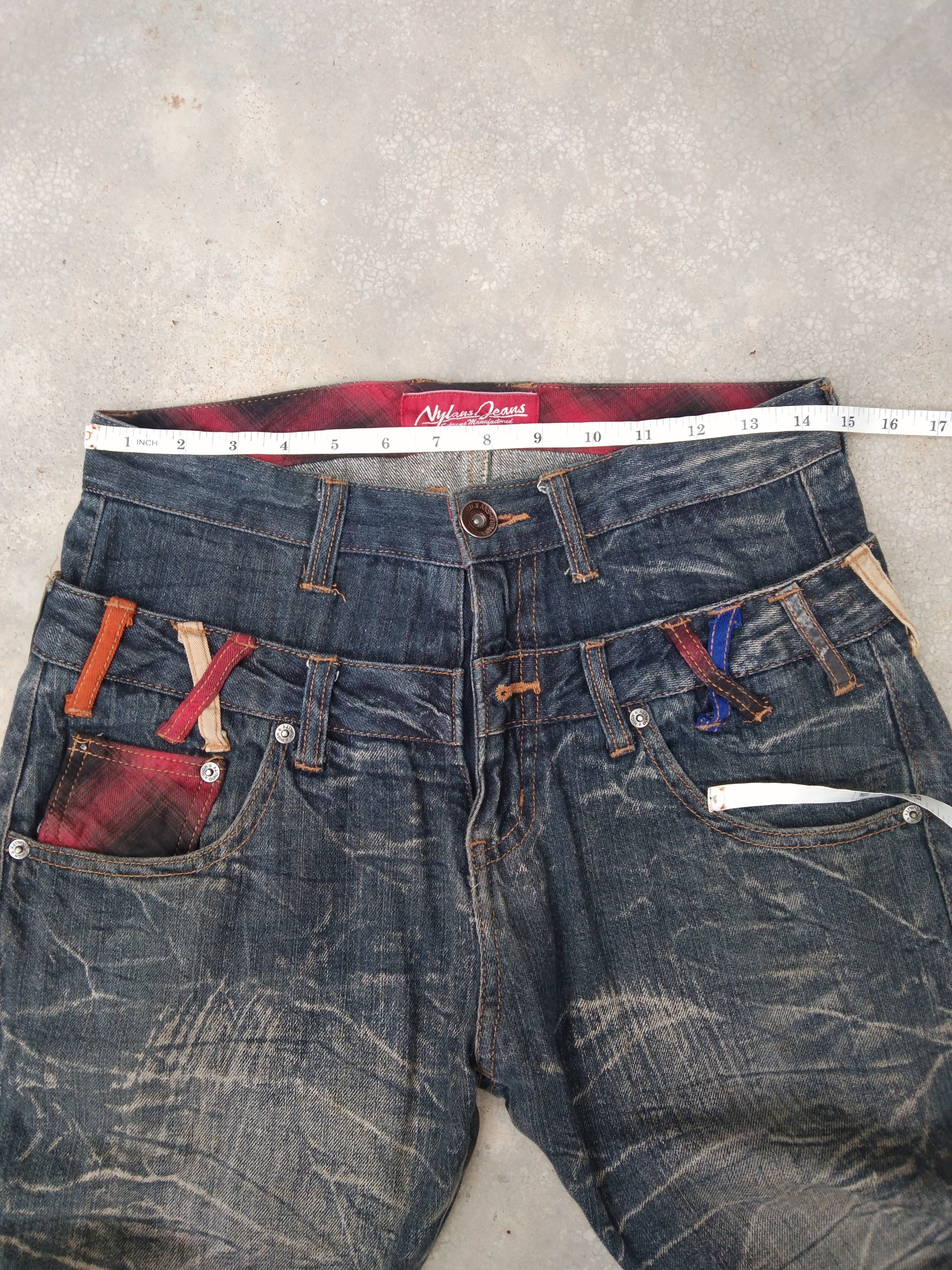 Japanese Brand Vintage Distressed Rusty Double Waist Retro Punk Jeans 29x32 Size US 29 - 8 Thumbnail
